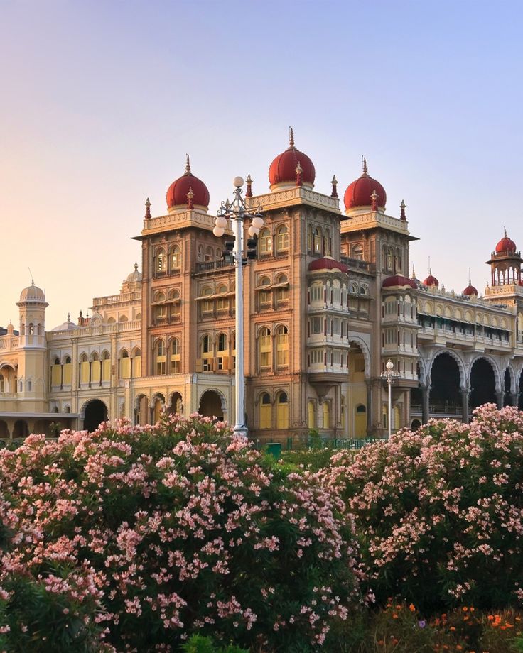 Mysore Palace illuminated at night, Karnataka